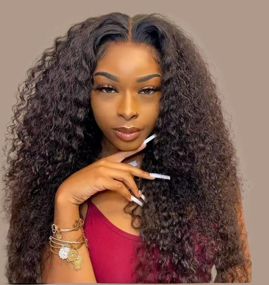 Luxury Lace Front Wig – 100% Human Hair with Deep Curly Texture