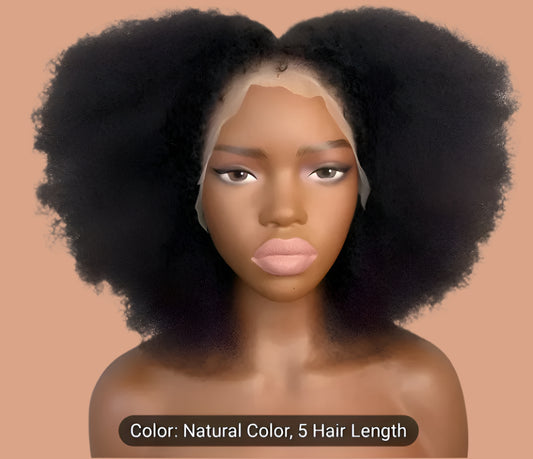 Afro Natural Kinky Wig – Natural Color, 5-Inch Length